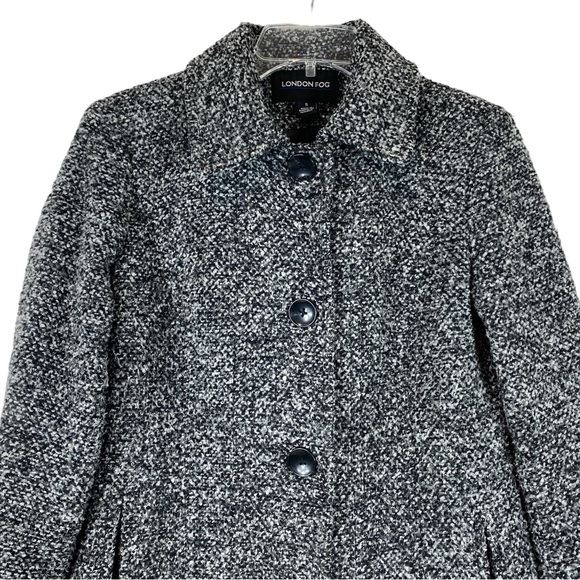 London Fog Blended Wool Coat  Black and White  size Small - Picture 4 of 9